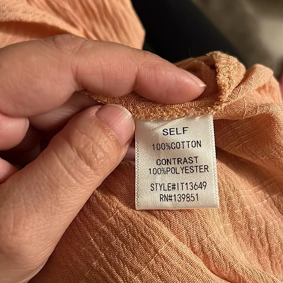 NWOT Oddy Ruffle Lace Peach Blouse - Picture 8 of 9